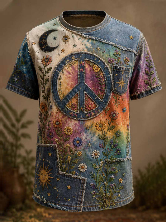 Men's Vintage Hippie Pattern Print T-Shirt