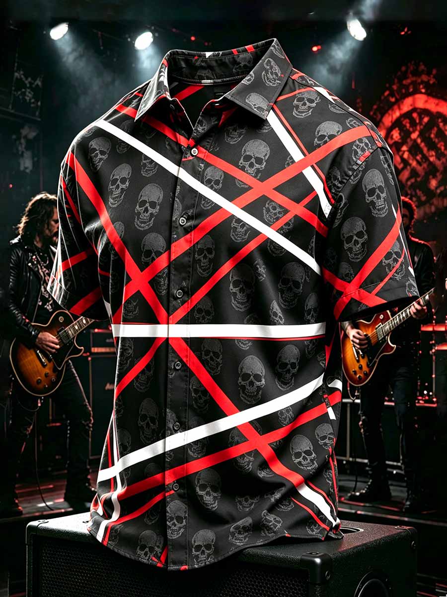 Men's Vintage Van Halen Print Casual Shirt