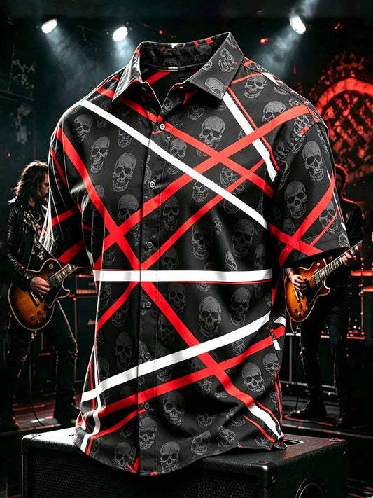 Men's Vintage Van Halen Print Casual Shirt
