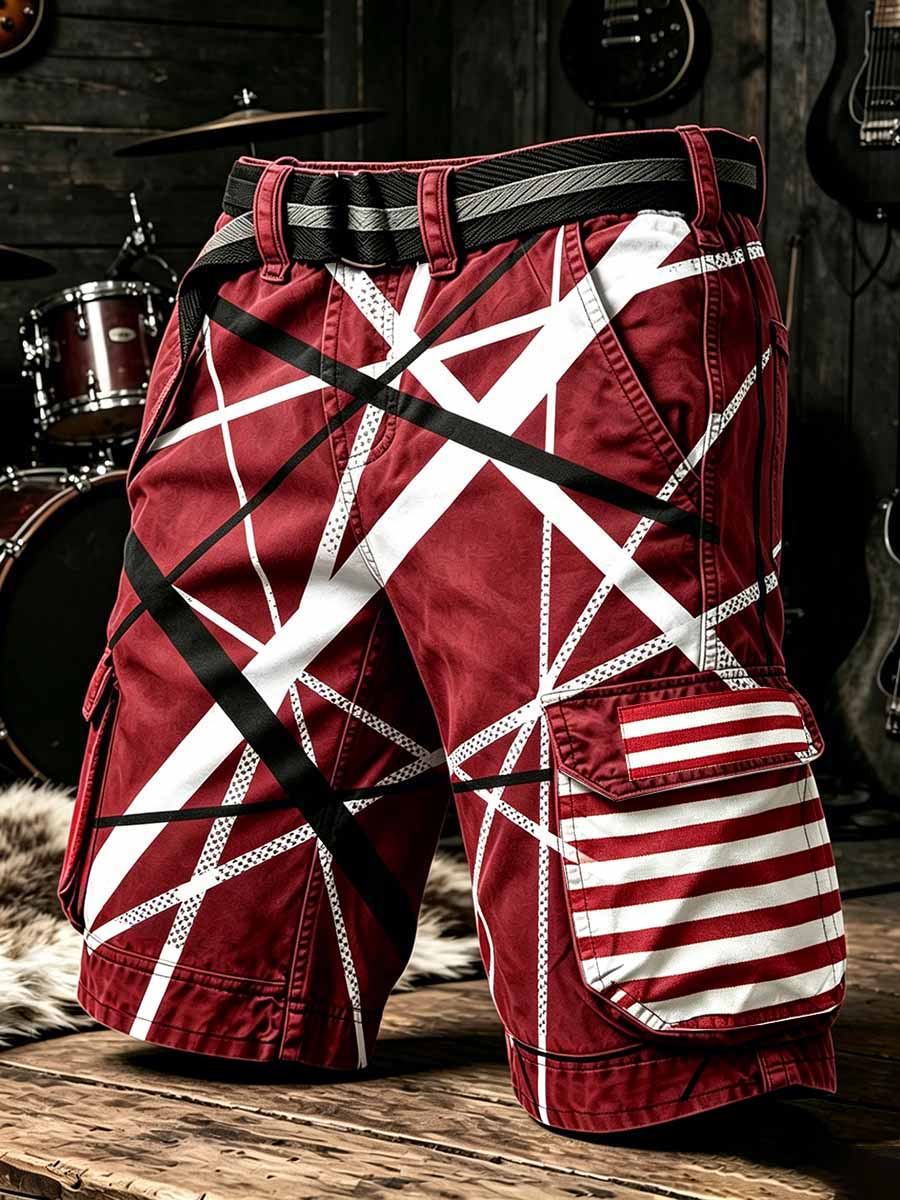 Men's Vintage Van Halen Print Casual Pants
