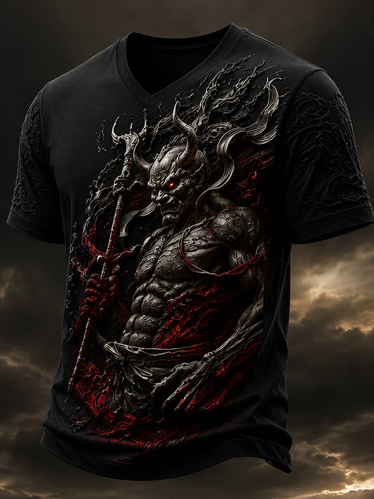 Retro Dark Punk Art Print Casual T-Shirt