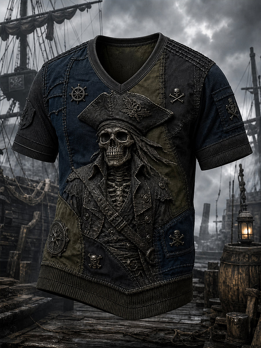 Retro Dark Punk Art Print Casual T-Shirt