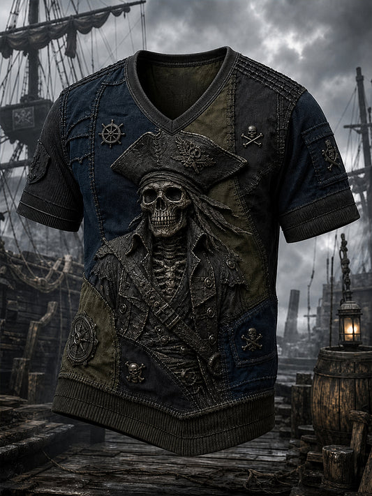 Retro Dark Punk Art Print Casual T-Shirt