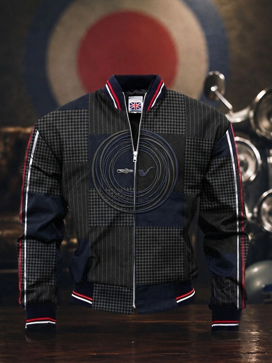 Men's Mods UK Music Lover Houndstooth Printed Monkey Jacket