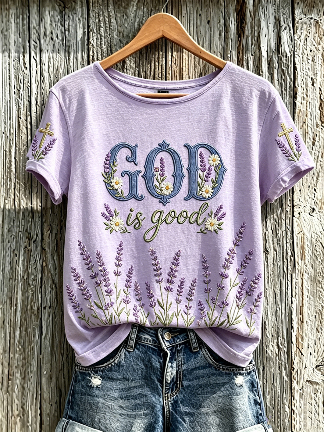 Women's Faith Pattern Printed Leisure Round Neck Short Sleeve T-shirt