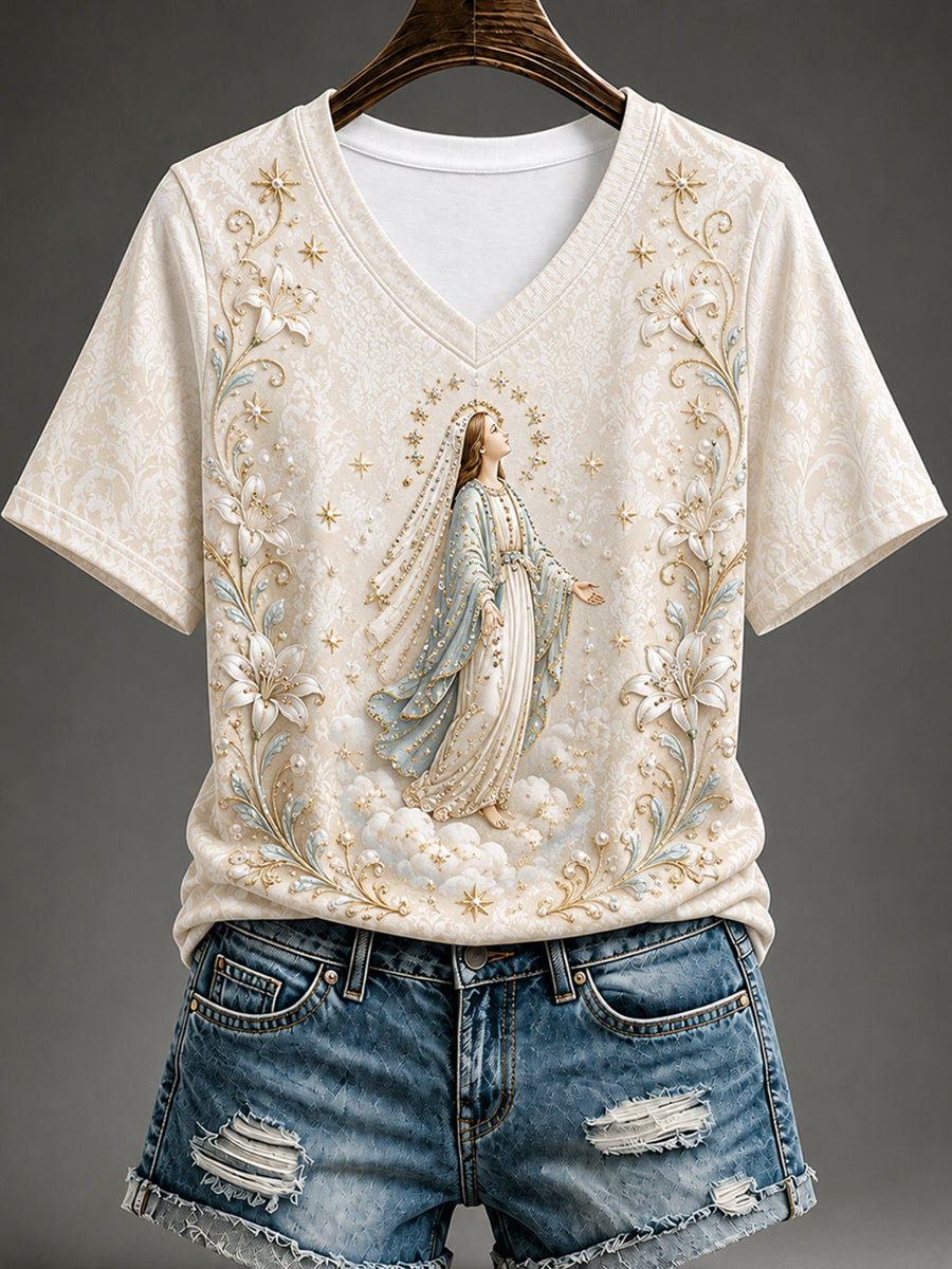 Women's Assumption of Mary Print short-sleeved T-shirt