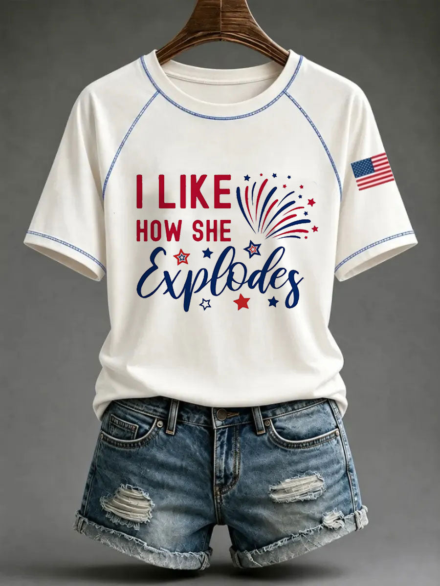 Women's I LIKE HOW SHE Explodes T-shirt