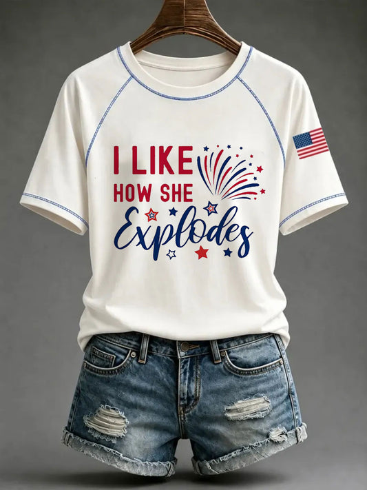 Women's I LIKE HOW SHE Explodes T-shirt