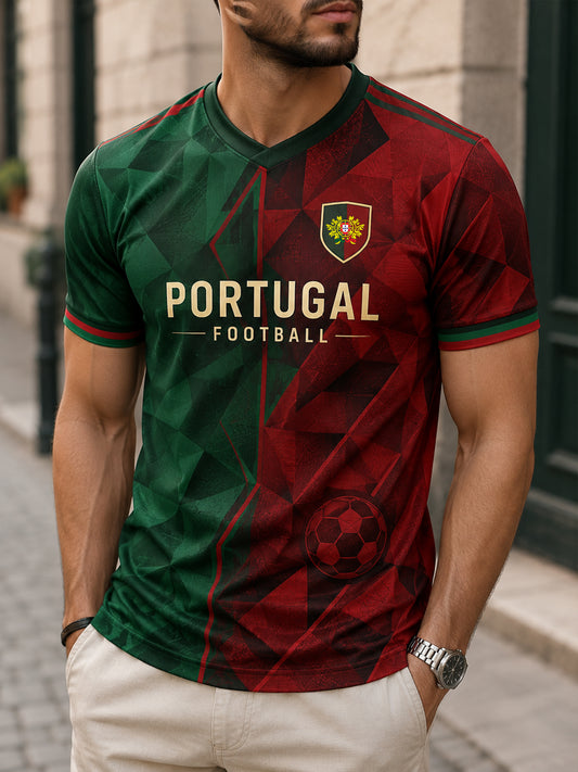 Men's Portugal Football Match Support Art Print T-Shirt