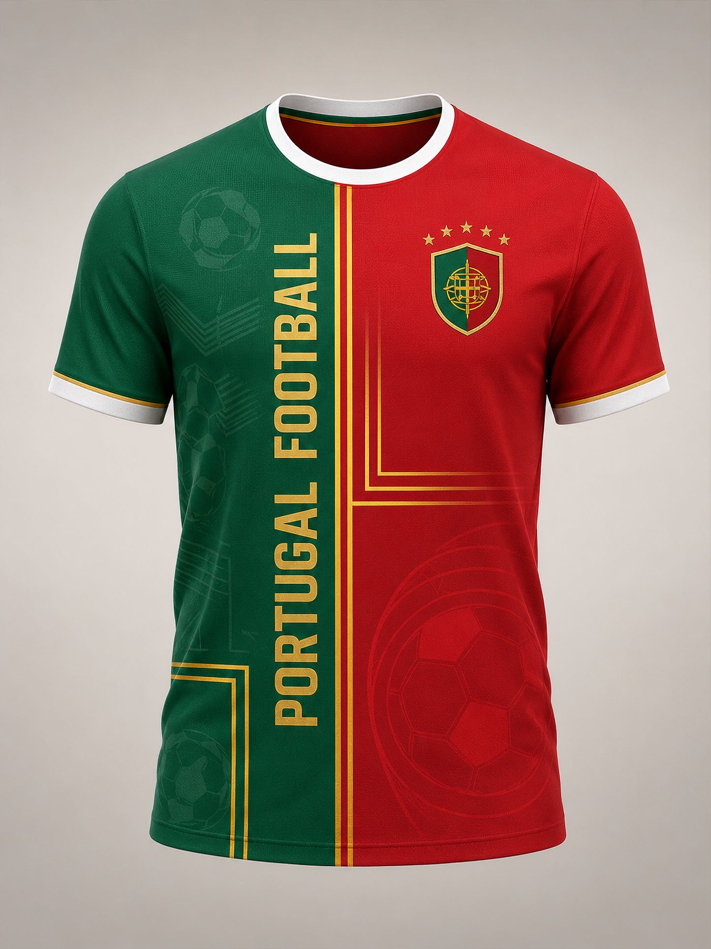 Men's Portugal Football Match Support Art Print T-Shirt