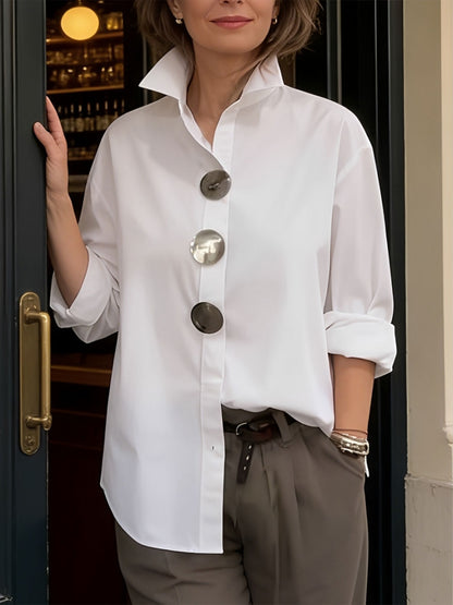 Women's casual solid-color shirts