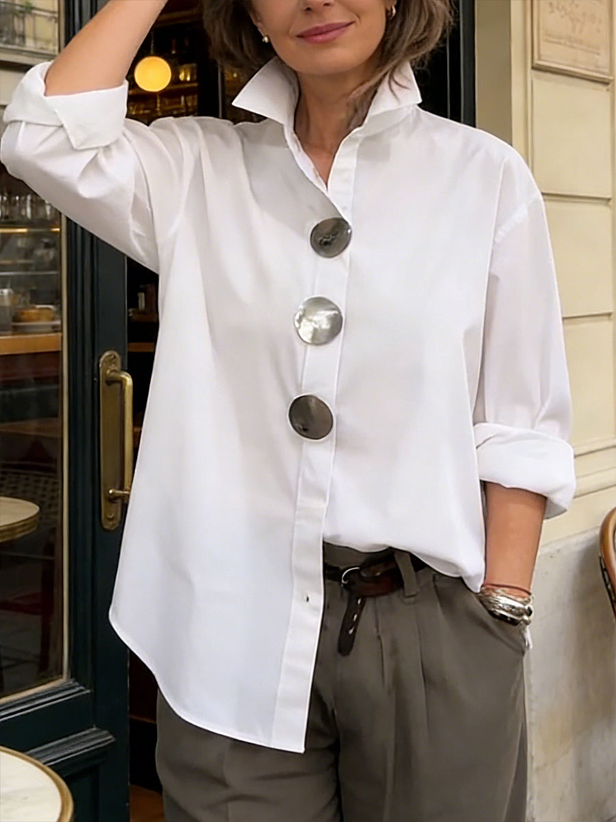 Women's casual solid-color shirts
