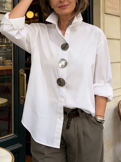 Women's casual solid-color shirts