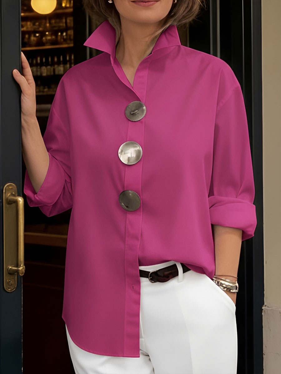 Women's casual solid-color shirts