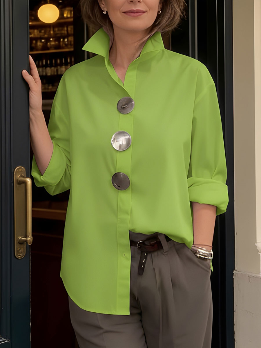 Women's casual solid-color shirts