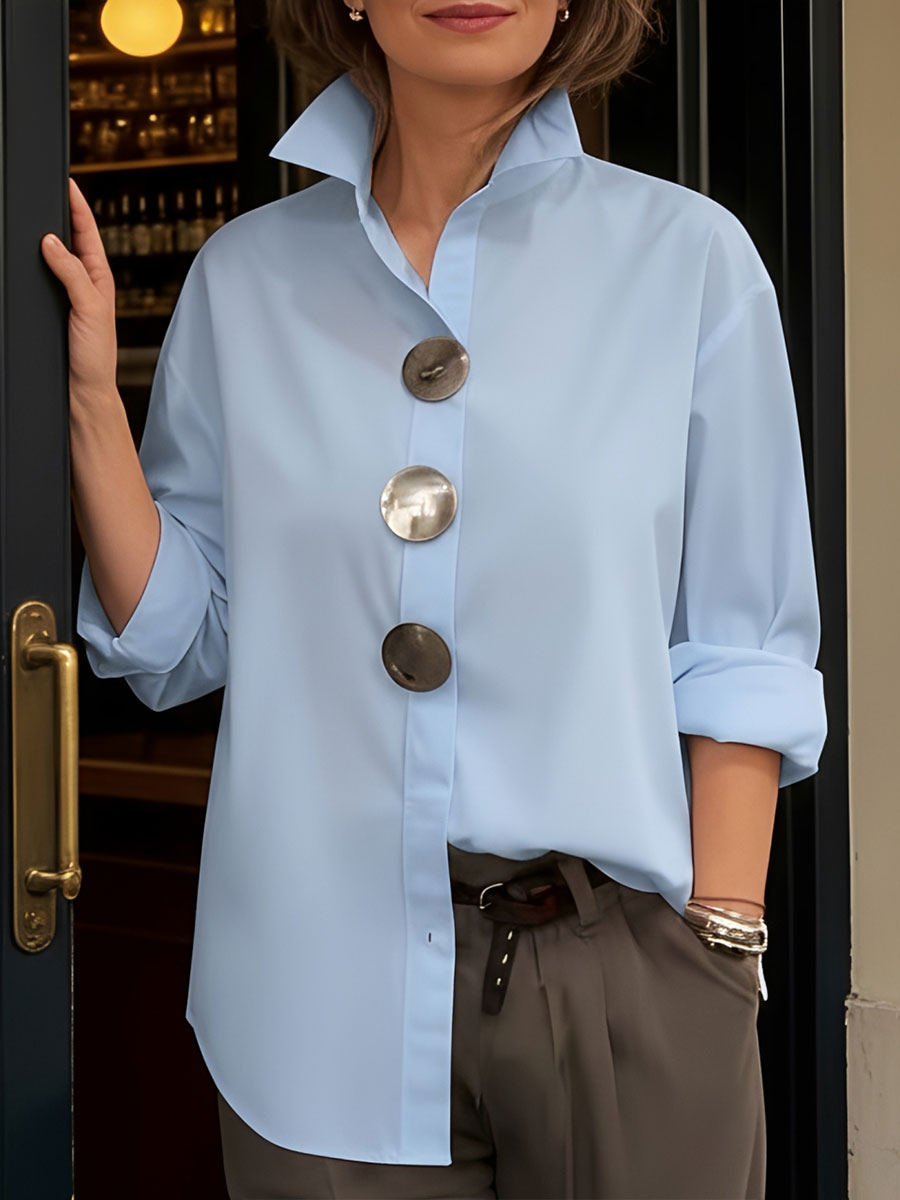 Women's casual solid-color shirts