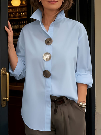 Women's casual solid-color shirts