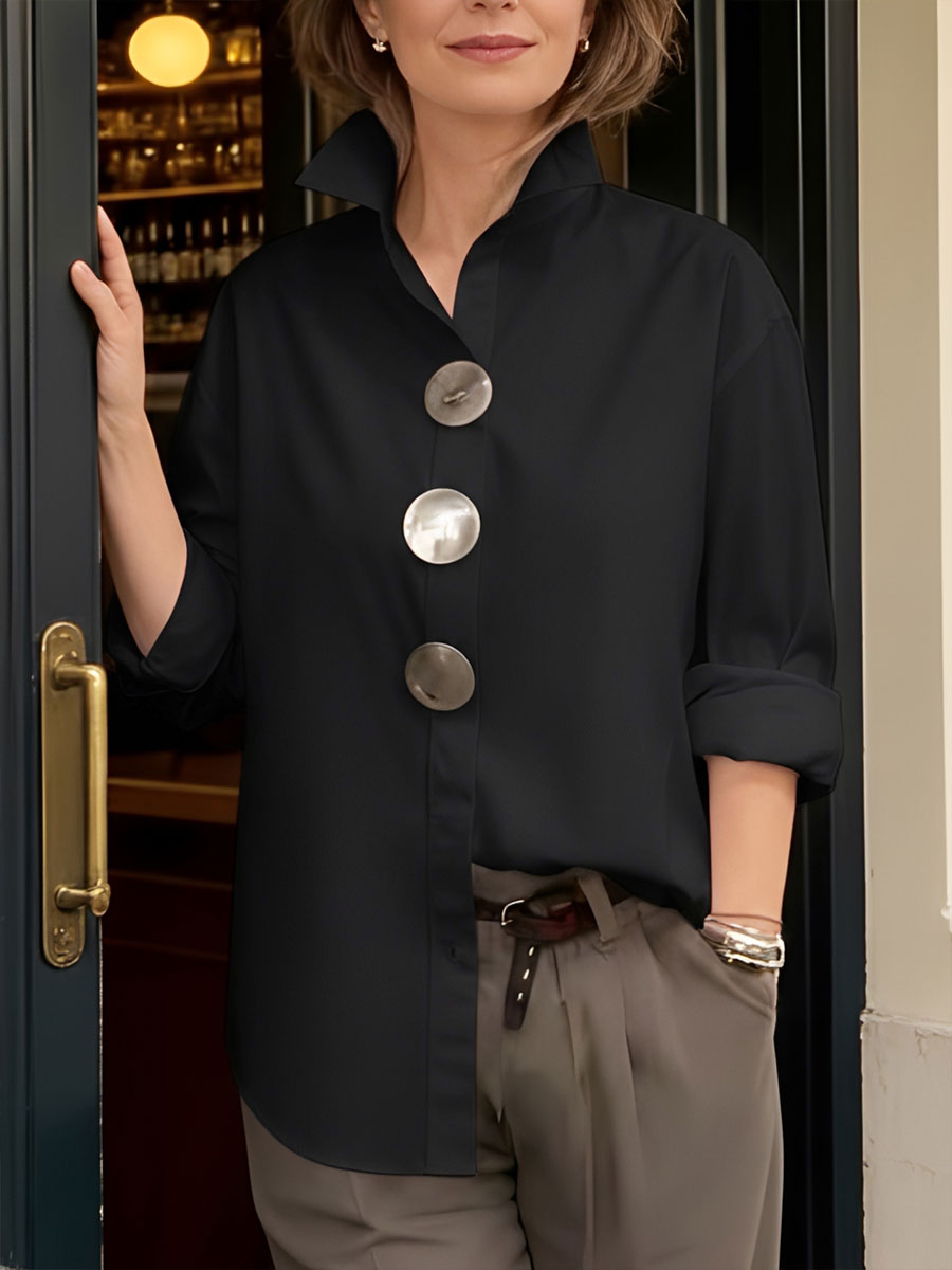 Women's casual solid-color shirts