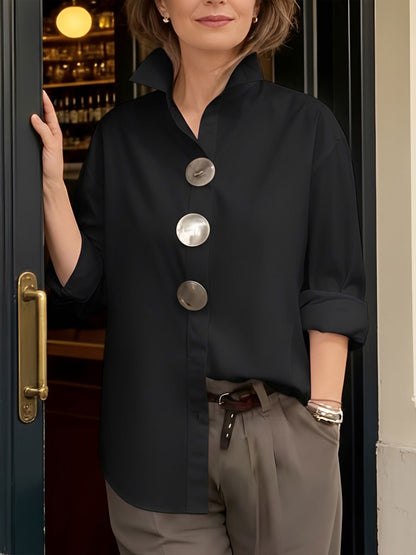 Women's casual solid-color shirts