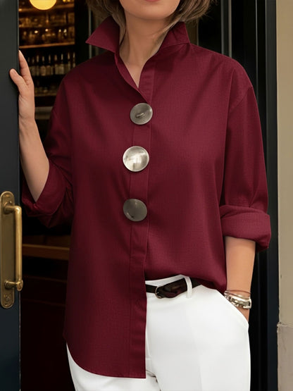 Women's casual solid-color shirts