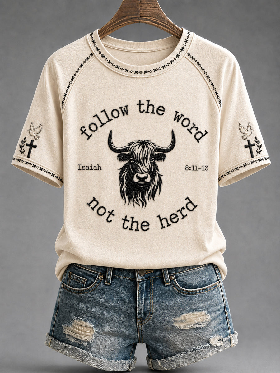 Women's Christian Follow The Word Not The Herd Short Sleeve T-shirt