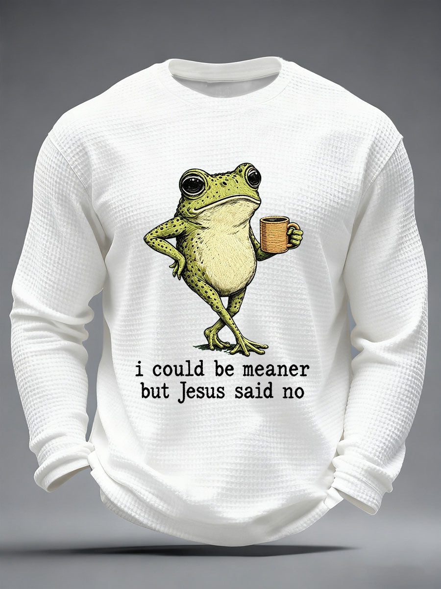 Men's 'I Could Be Meaner But Jesus Said No' Printed Casual T-Shirt