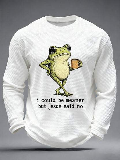 Men's 'I Could Be Meaner But Jesus Said No' Printed Casual T-Shirt