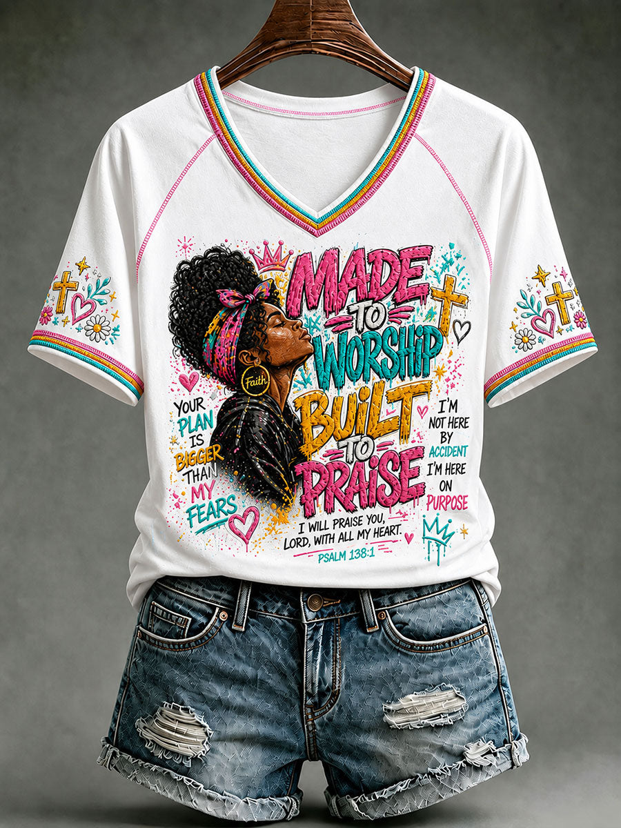 Women's MADE TO WORSHIP BUILT TO PRAISE T-shirt