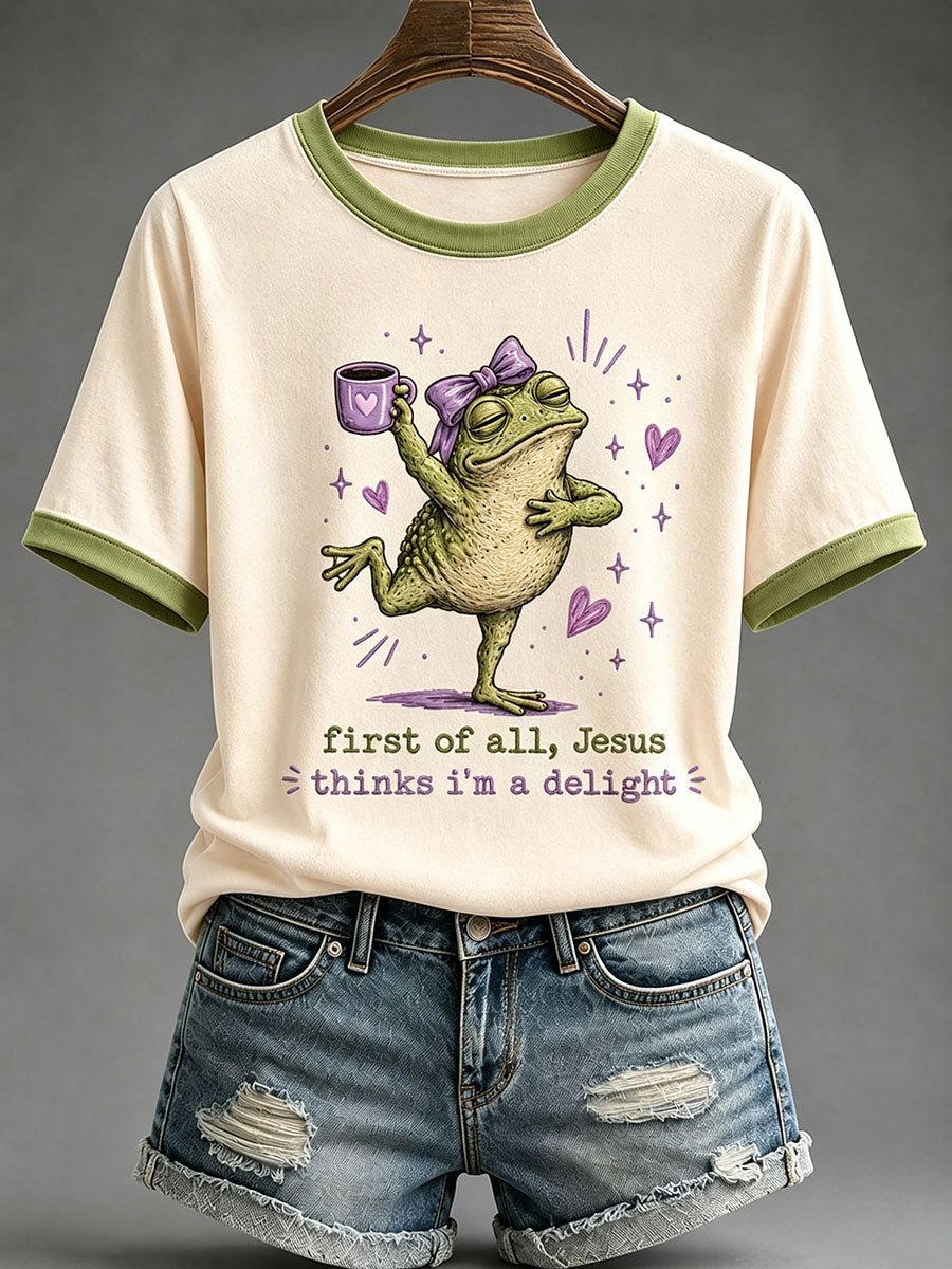 Women's 'Jesus Thinks I'm A Delight' Printed Casual T-Shirt