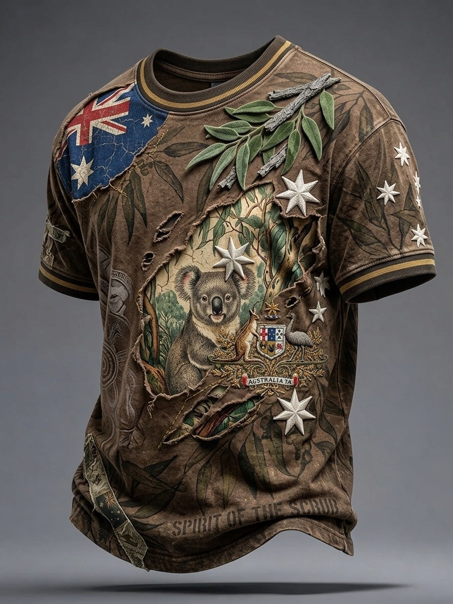 Men's Australia Pride Art Printed T-shirt