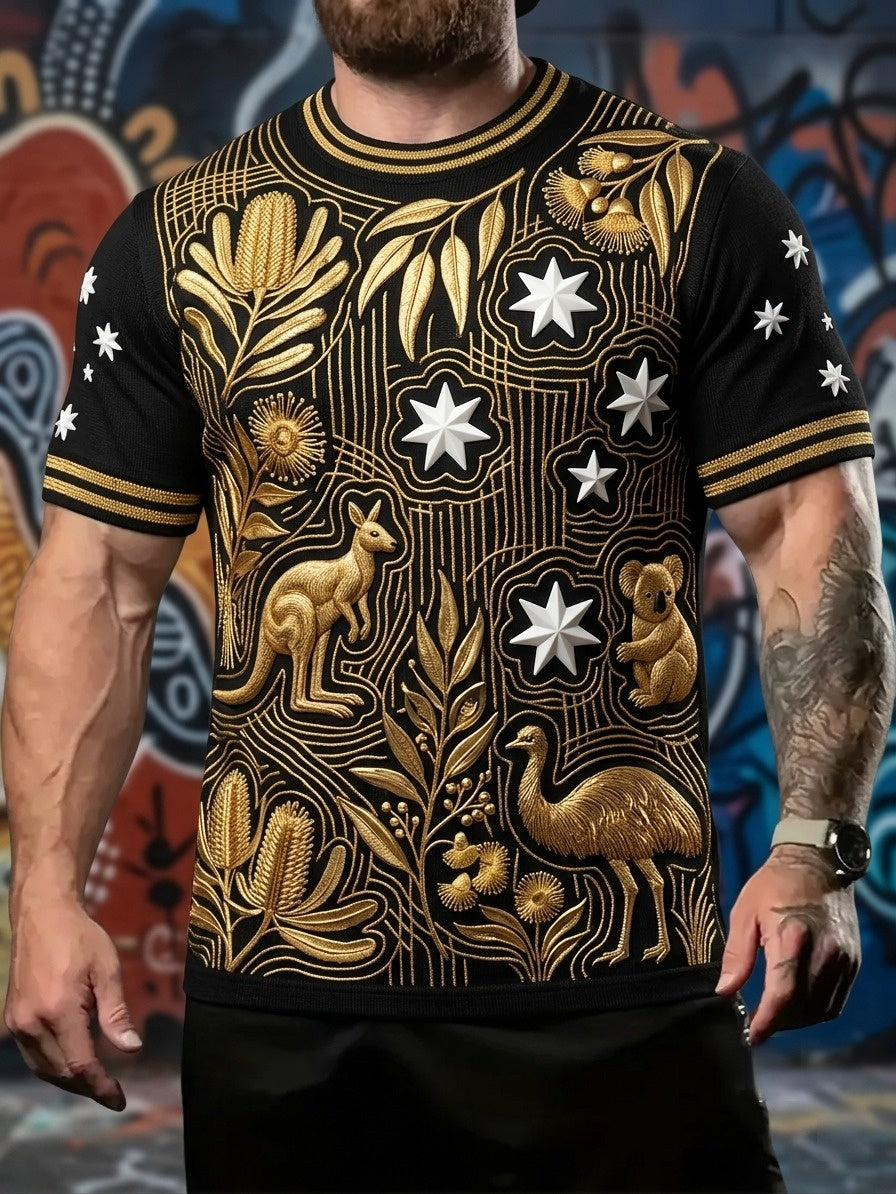 Men's Australia Pride Art Printed T-shirt
