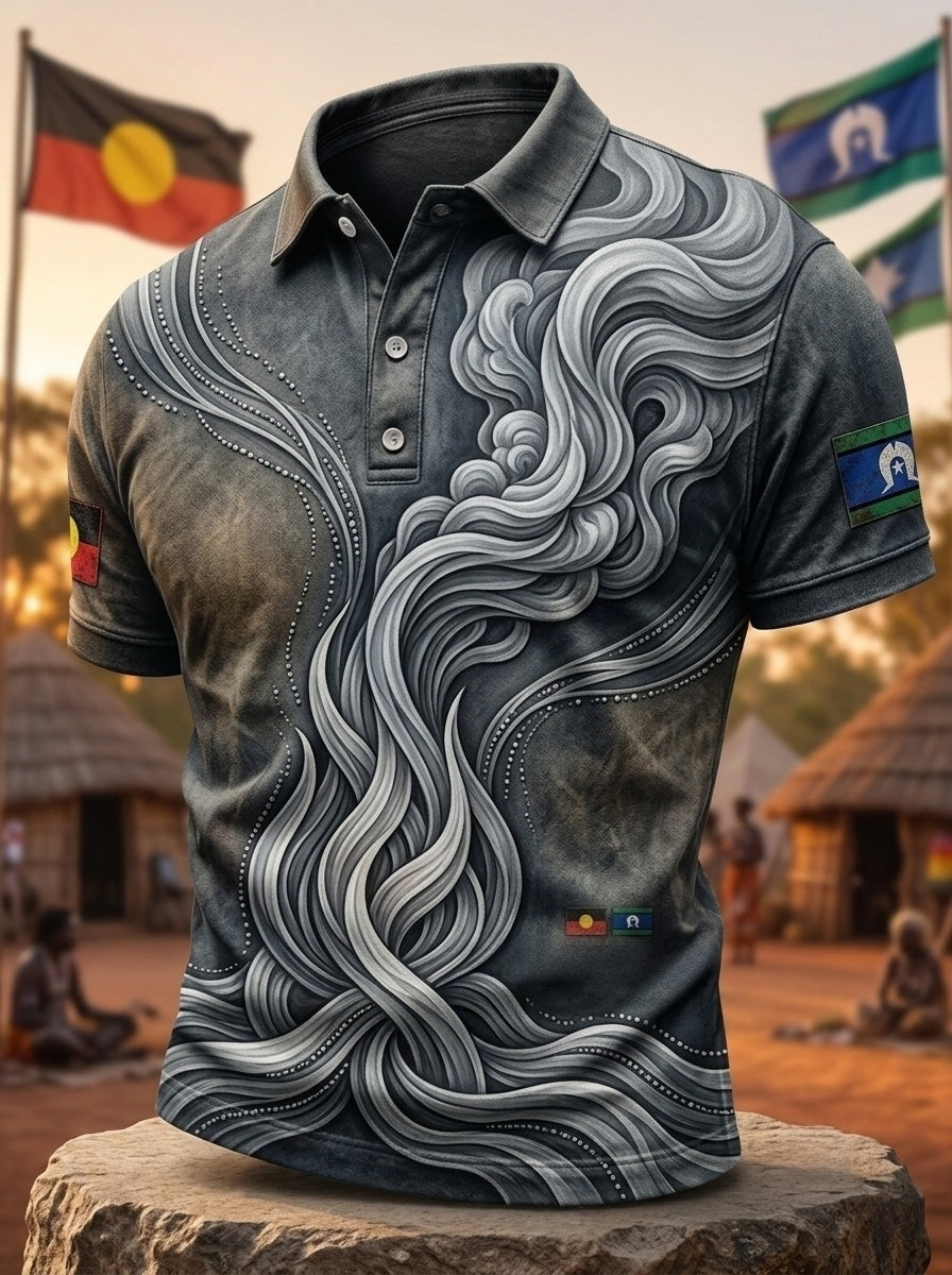 Men's AU Aboriginal Culture Printed polo shirt