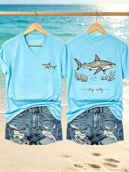Women's Shark Print T-shirt