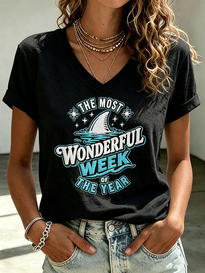 Women's Shark Print T-shirt