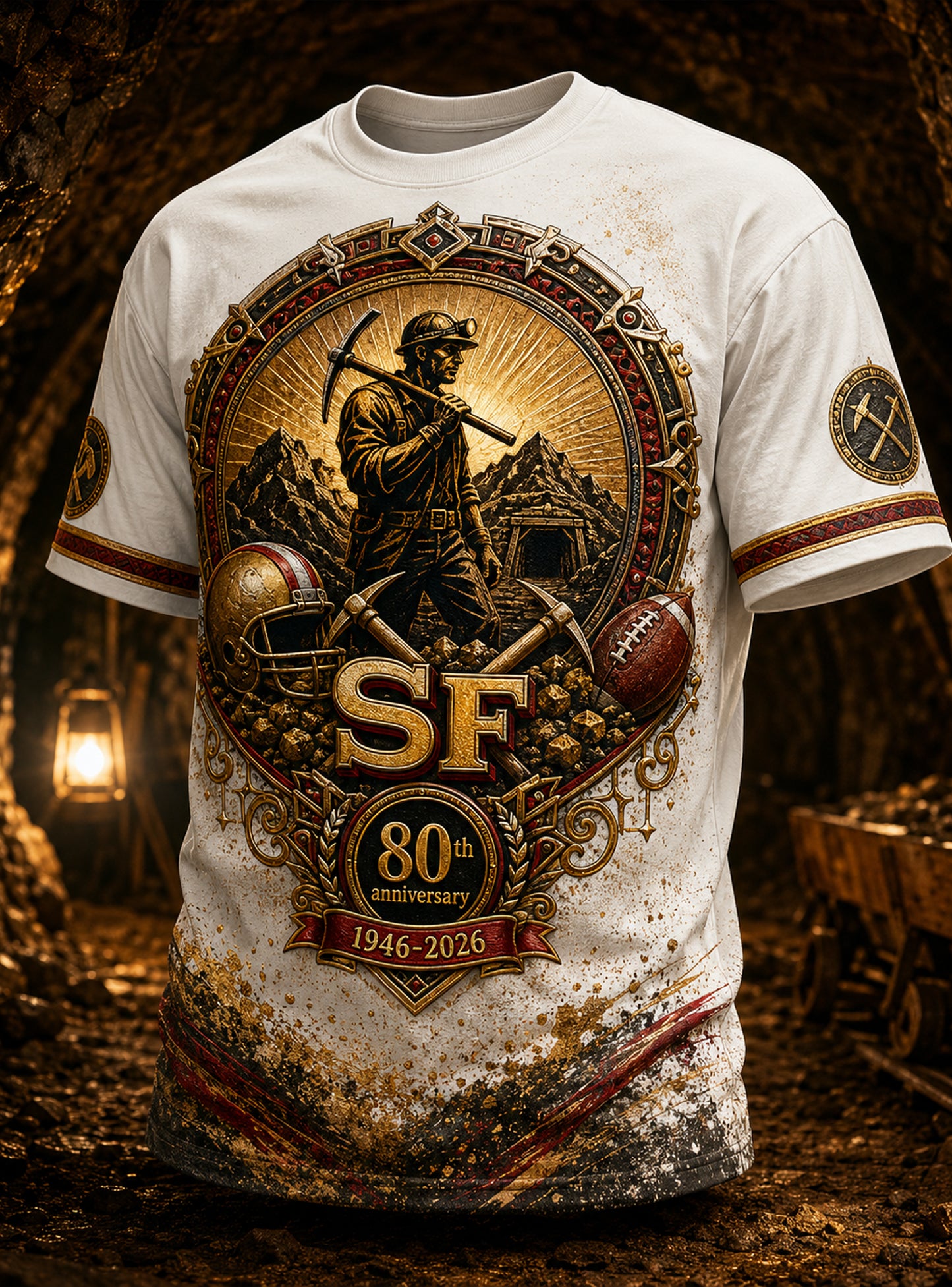 Men's San Francisco 49ers 80th Anniversary Art Print T-Shirt