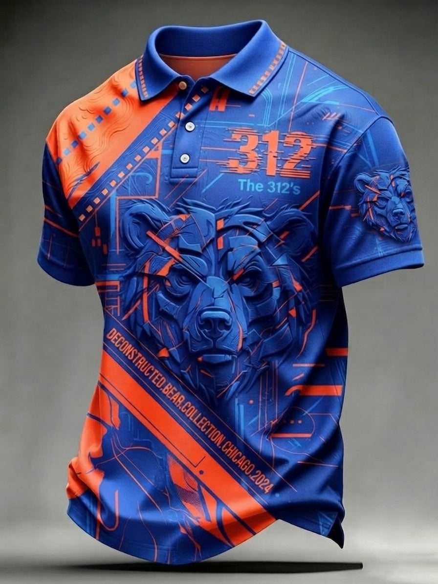 Men's Rugby Chicago Bears Printed Polo Shirt