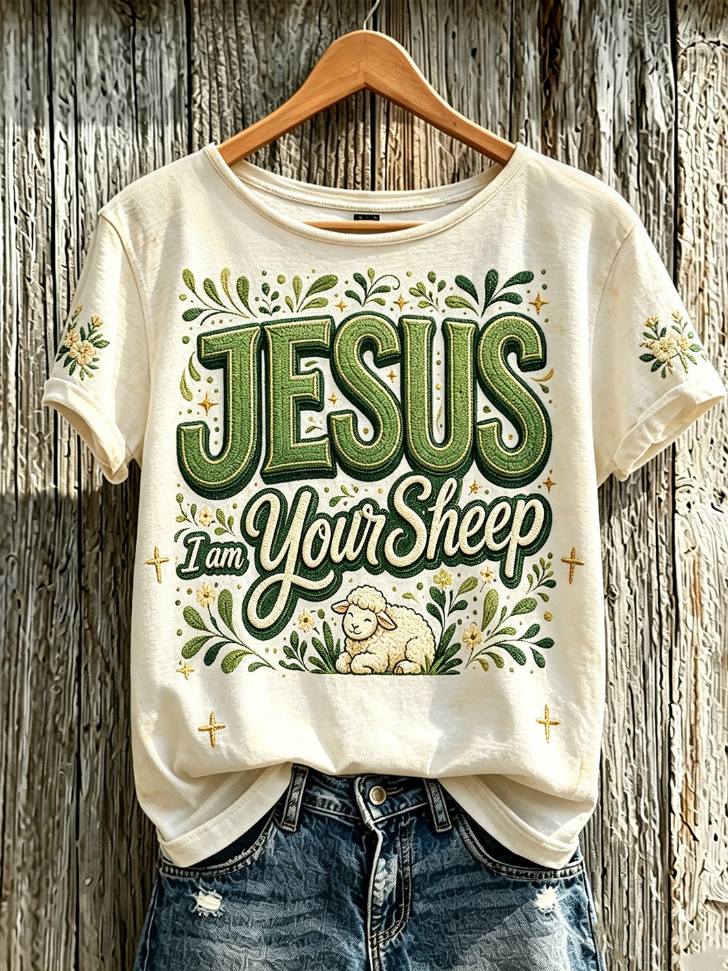 Women's Faith Slogan Pattern Printed Leisure Round Neck Short sleeve T-shirt