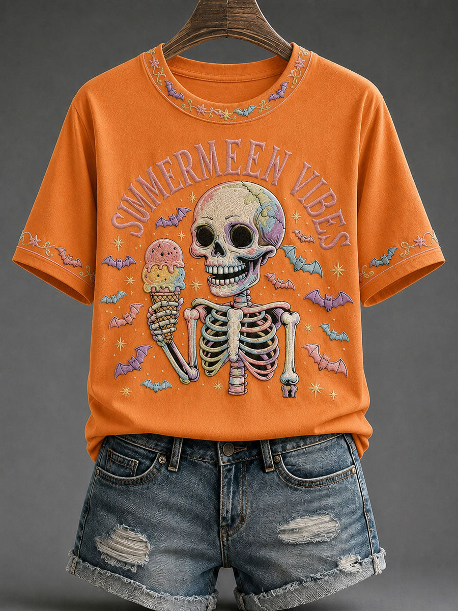 Women's Summerween Print Casual T-Shirt