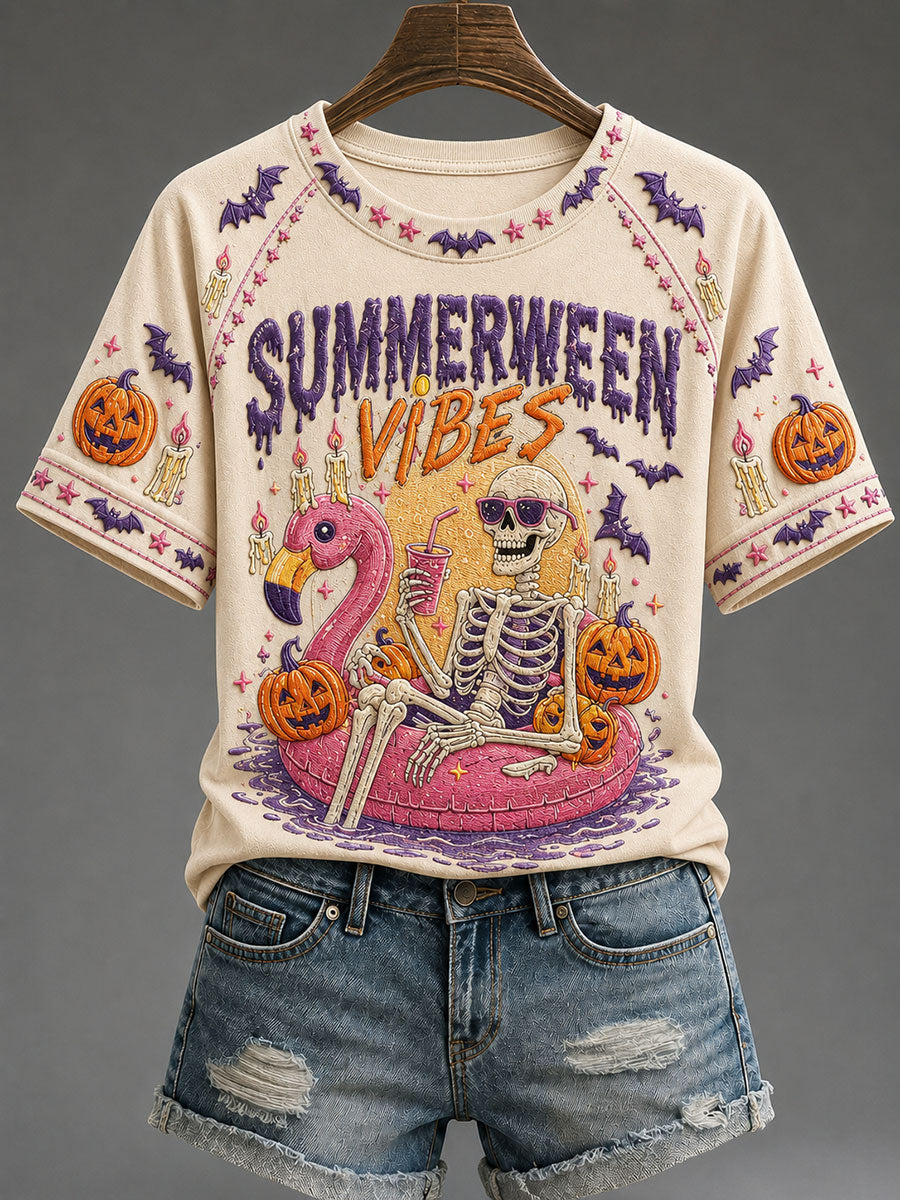 Women's Summerween Print Casual T-Shirt