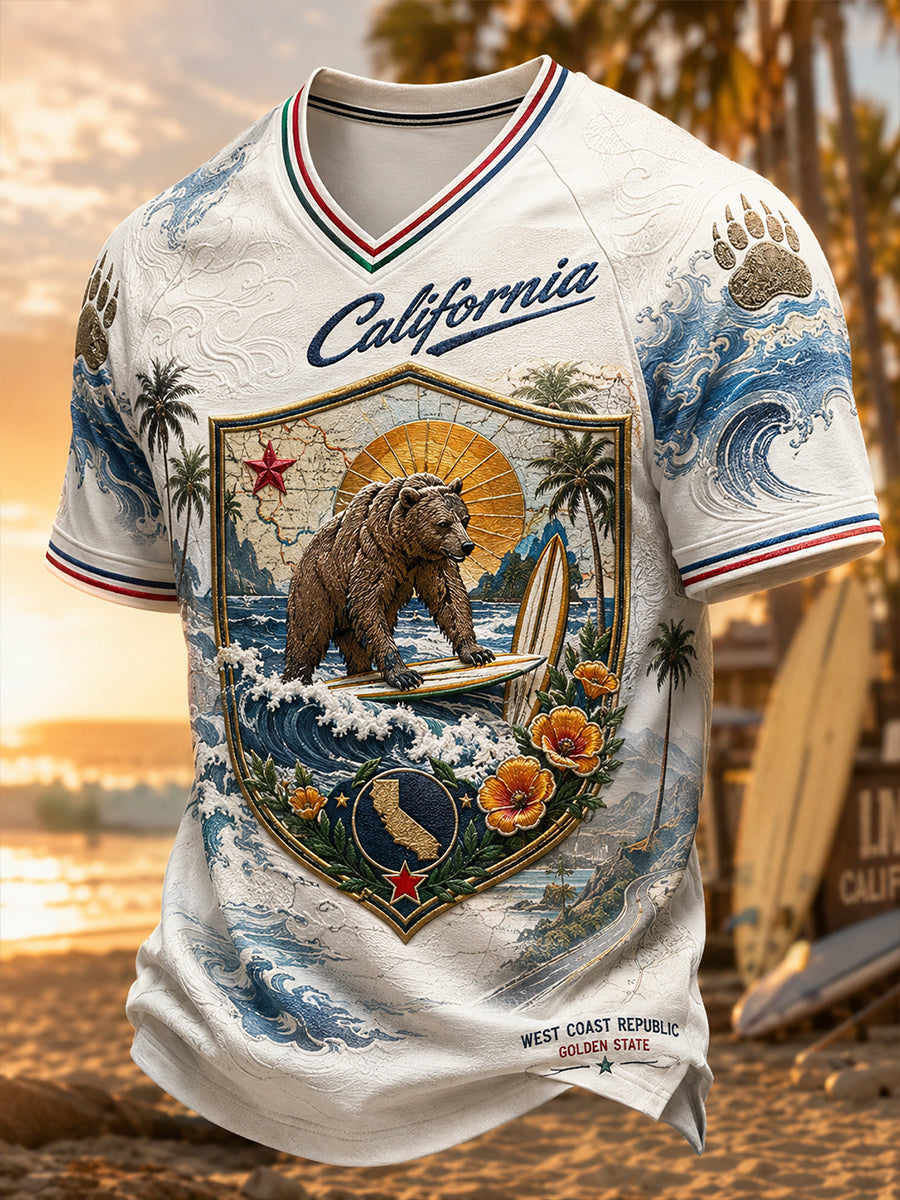 Men's California  V-neck T-shirt