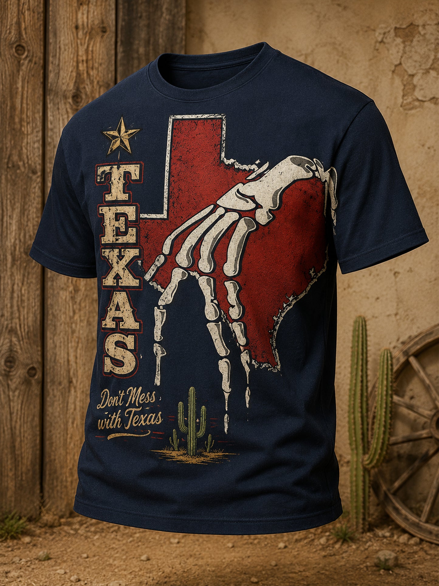 Men's Texas West Cowboy Art Print T-Shirt