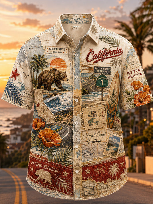 Men's California Casual Shirt Short Sleeve