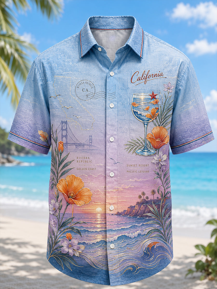 Men's California Casual Shirt Short Sleeve