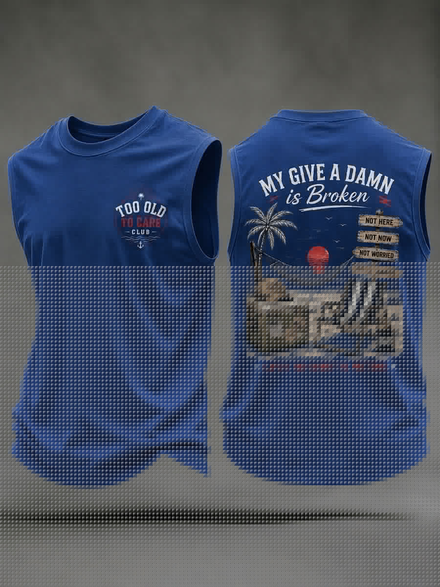 Men's "my give a damn is broken" vests