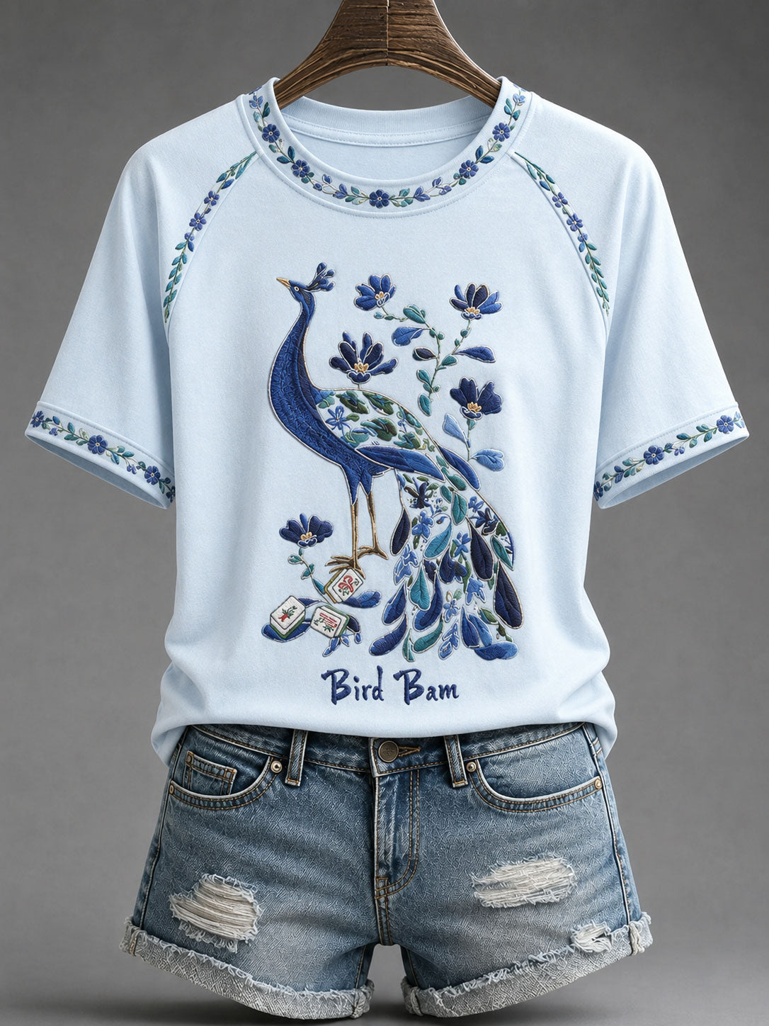 Women's Mahjong Print Casual T-Shirt