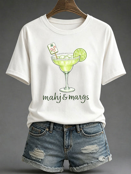 Women's Mahjong Print Casual T-Shirt