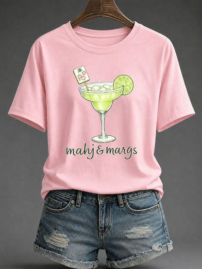 Women's Mahjong Print Casual T-Shirt