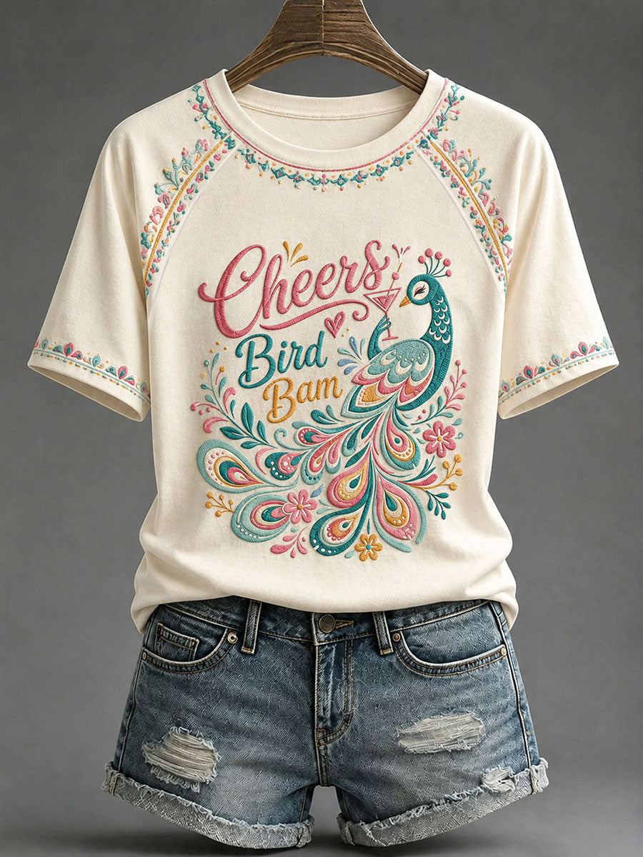 Women's Mahjong Print Casual T-Shirt