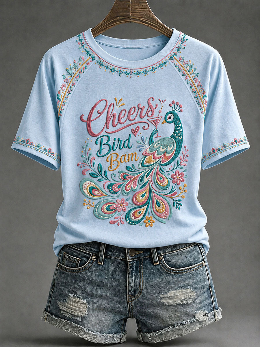 Women's Mahjong Print Casual T-Shirt