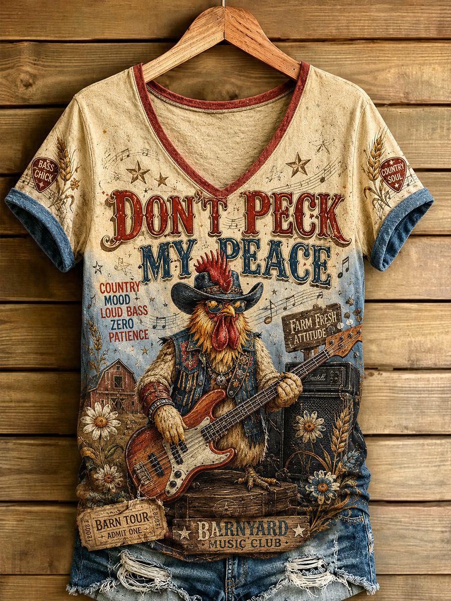 Women's Don’t Peck My Peace V-Neck T-Shirt